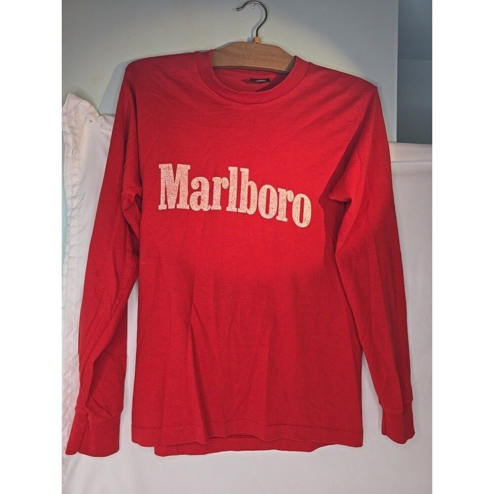 Vintage Red MarlboroTShirt White Lettering 1987-93 Screen Stars Best Tag USA Med